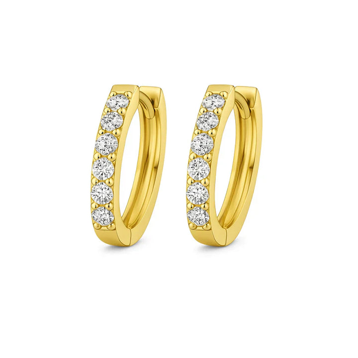 Moissanite Huggie Earrings | Gold
