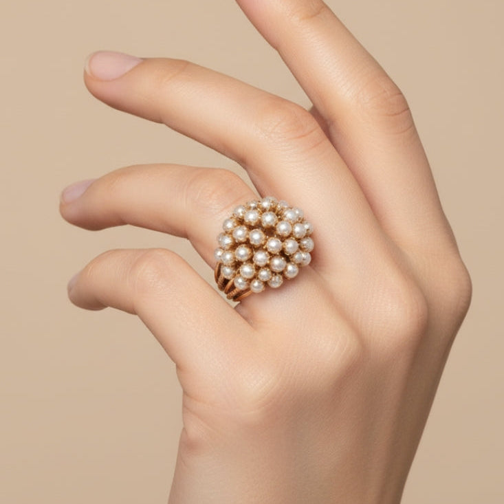 Inlaid Pearls Ring