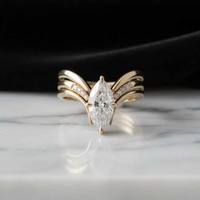 Drop Crown Gold Ring