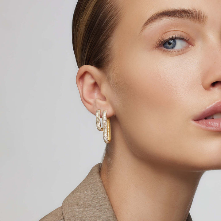 Icon Pavé Hoops | Gold