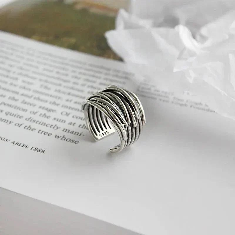Adjustable Silver Layer Ring