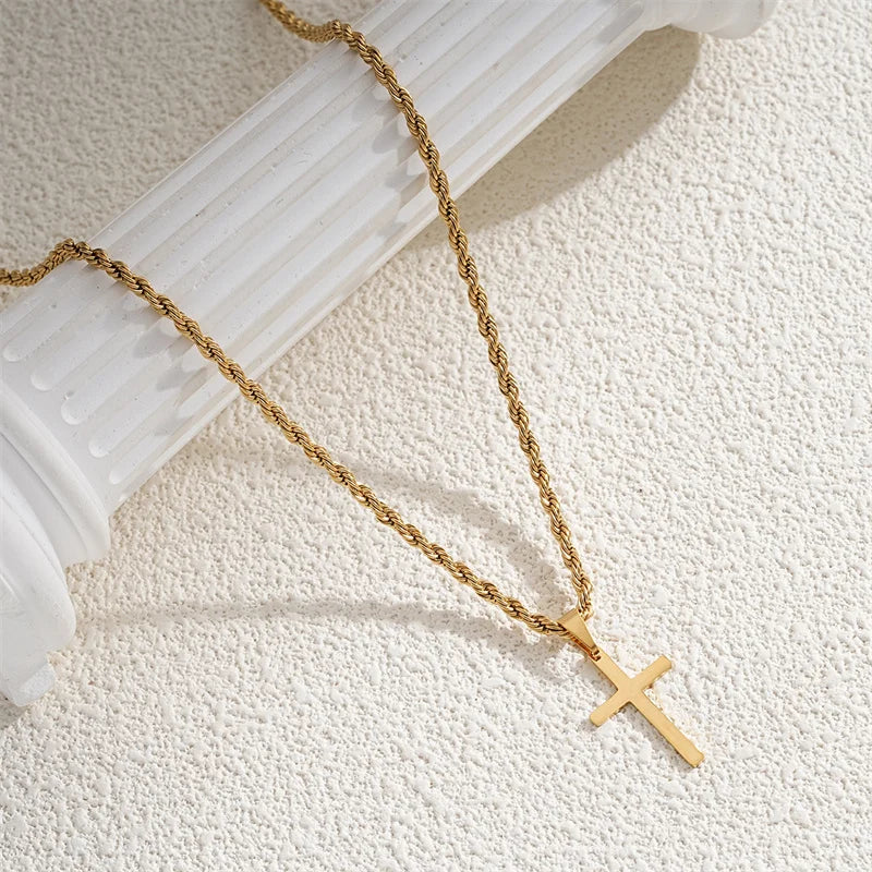 Unisex Gold Cross Necklace