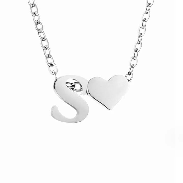 Forever Love & Letter Silver Necklace