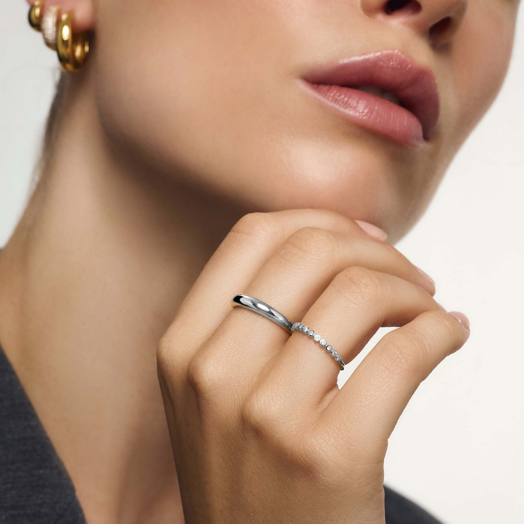 Diamond Bubble Ring | White Gold