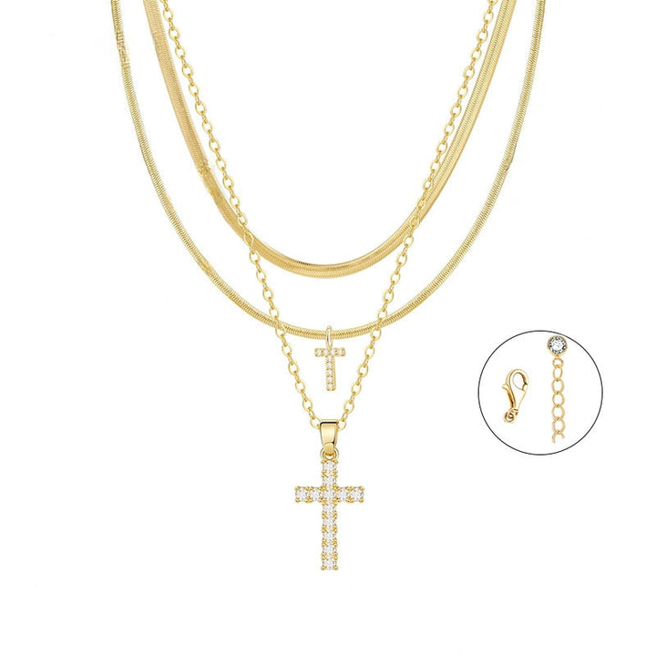 Gold Cross Initial Set