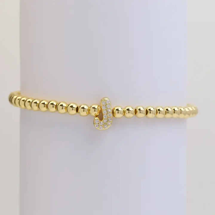 A-Z Bubble Initial Beaded Bracelet