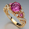 Vintage Pink Zirconia Crown Ring
