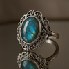 Vintage Blue Opal Antique Ring