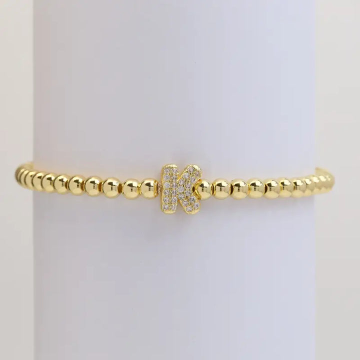 A-Z Bubble Initial Beaded Bracelet