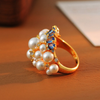 Vintage Pearl Blossom Gold Ring