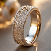 Vintage Gold Filigree Pattern Band