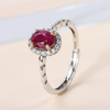 Vintage Ruby Halo Crystal Ring
