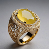 Vintage Golden Citrine Signet Ring