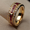 Vintage Ruby Inlay Gold Ring