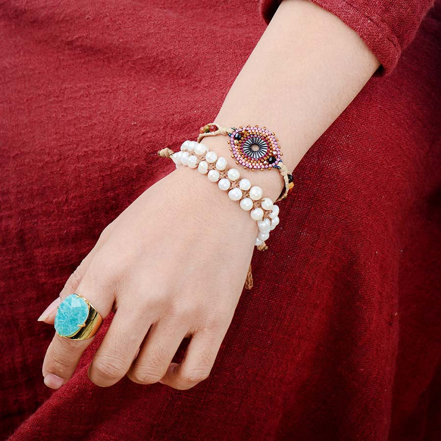 Lucky Amazonite Goddess Blue Ring