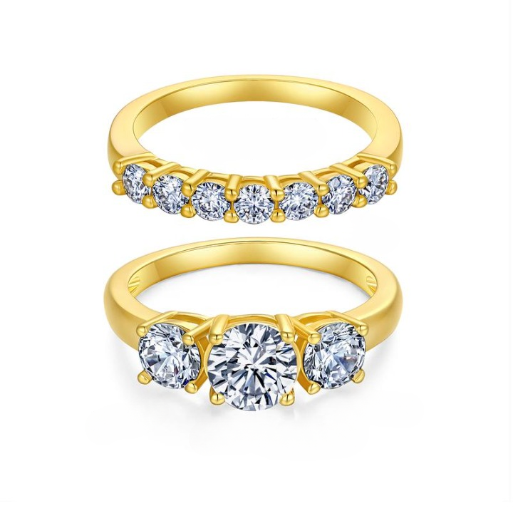 2 Carat Moissanite Ring Set