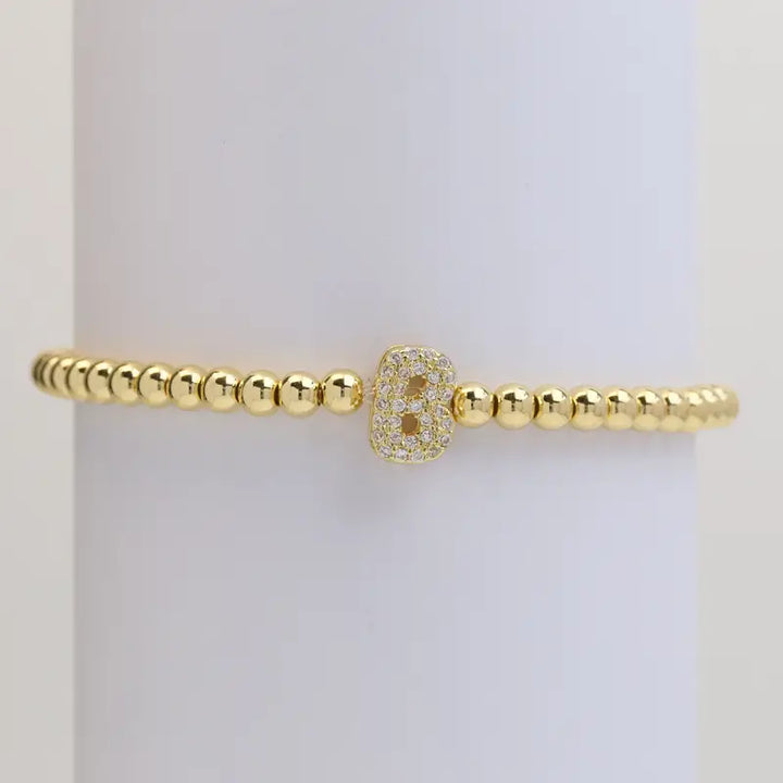 A-Z Bubble Initial Beaded Bracelet