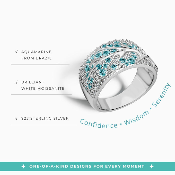 Bubblewaltz Ring - Aquamarine