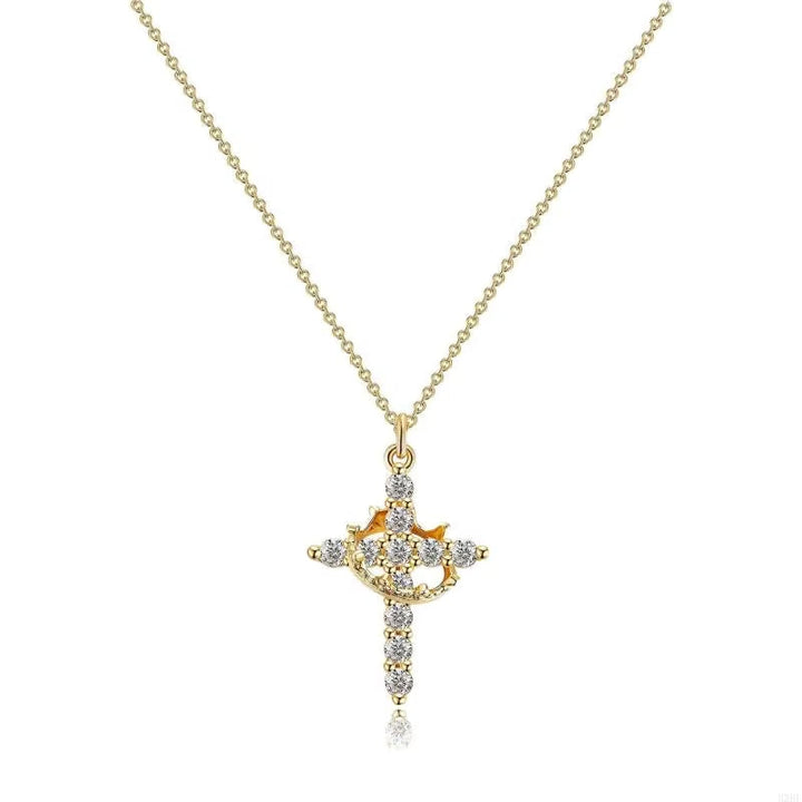 Crown Cross Necklace