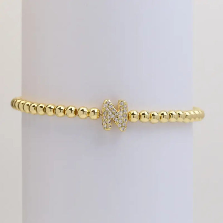A-Z Bubble Initial Beaded Bracelet
