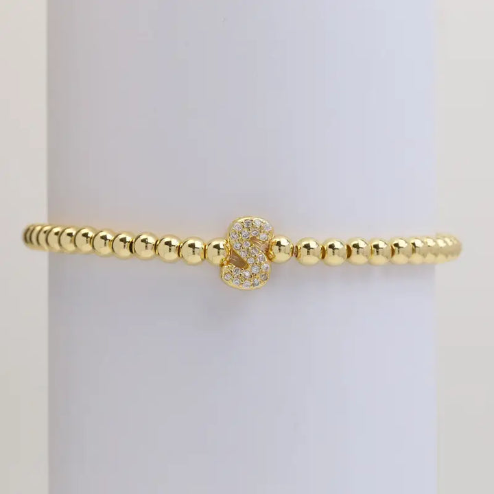 A-Z Bubble Initial Beaded Bracelet