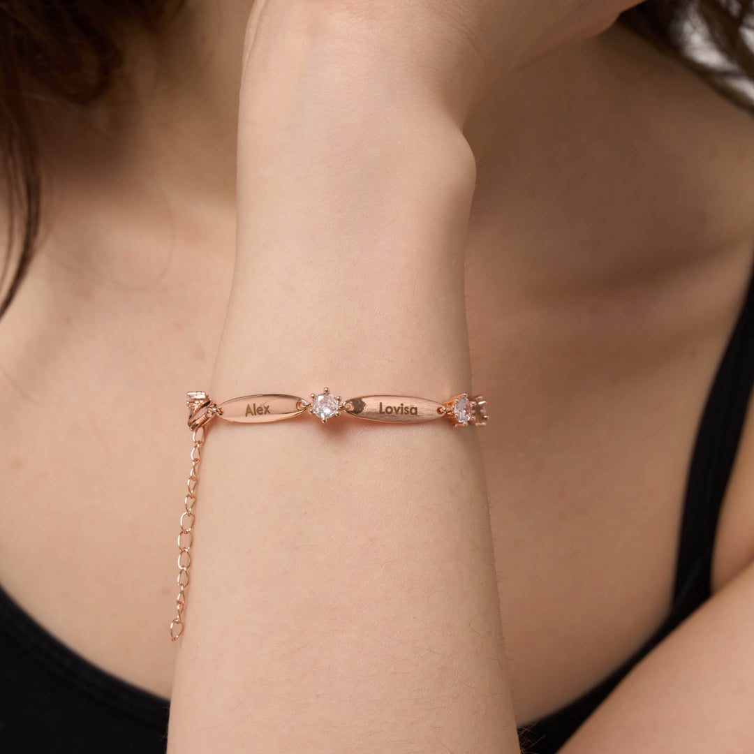 Personalised Bars Crystal Bracelet