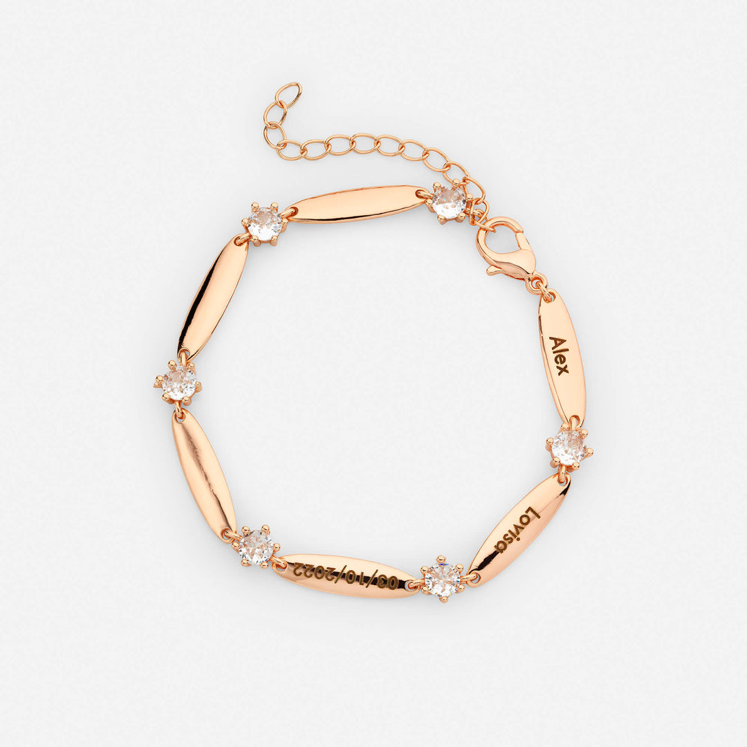 Personalised Bars Crystal Bracelet