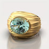 Green Crystal Rounded Inlaid Ring