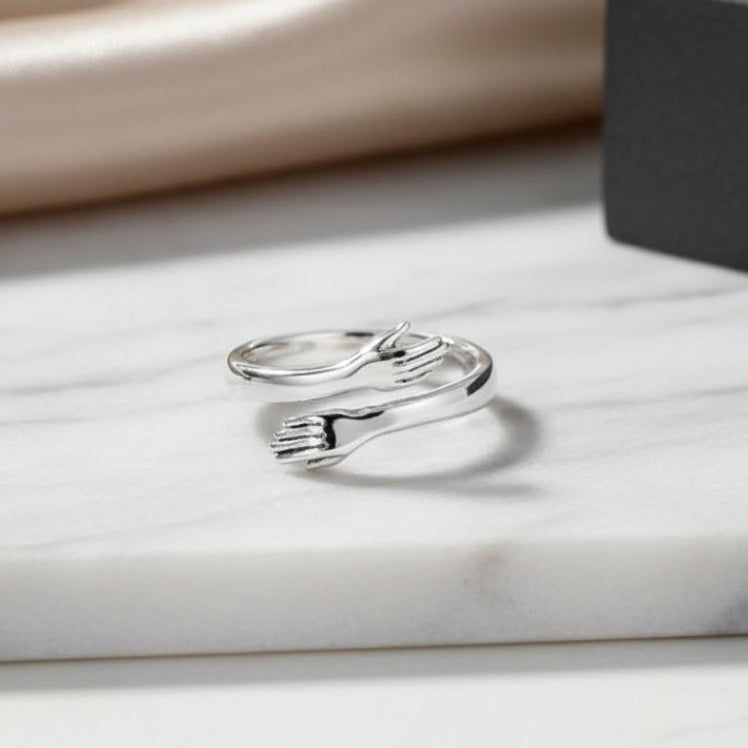 Silver Adjustable Hug Ring