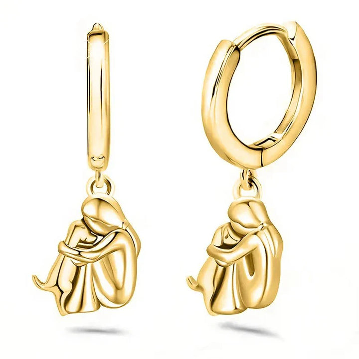 "Forever in Your Heart" Dog Hug Dangle Earrings