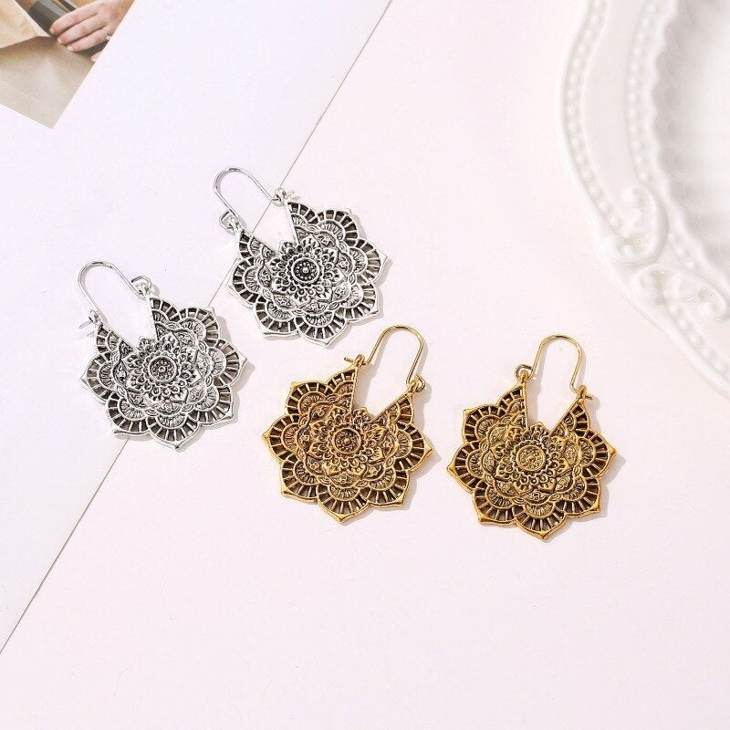 Lotus Mandala Elegance Earrings