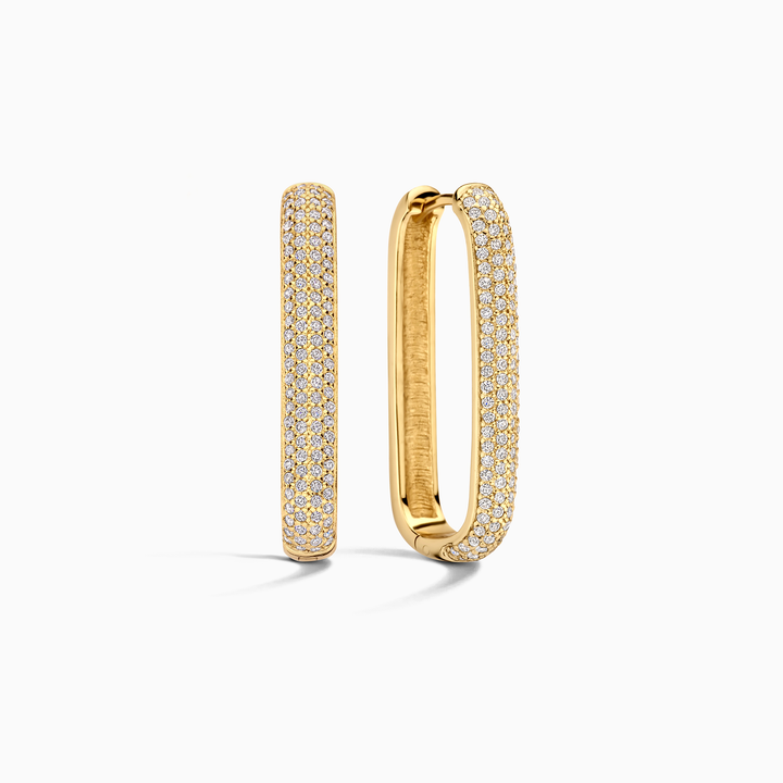 Large Icon Pavé Hoops | White Gold