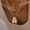 Bubble letter initial necklace| Gold