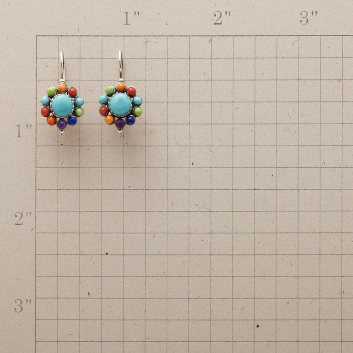 Chic Multi-Coloured Turquoise Hoop Earrings