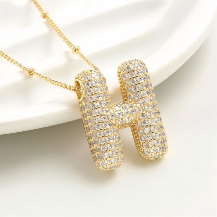A-Z Sparkly Bubble Initial Necklace