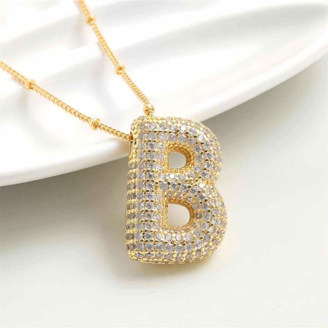A-Z Sparkly Bubble Initial Necklace