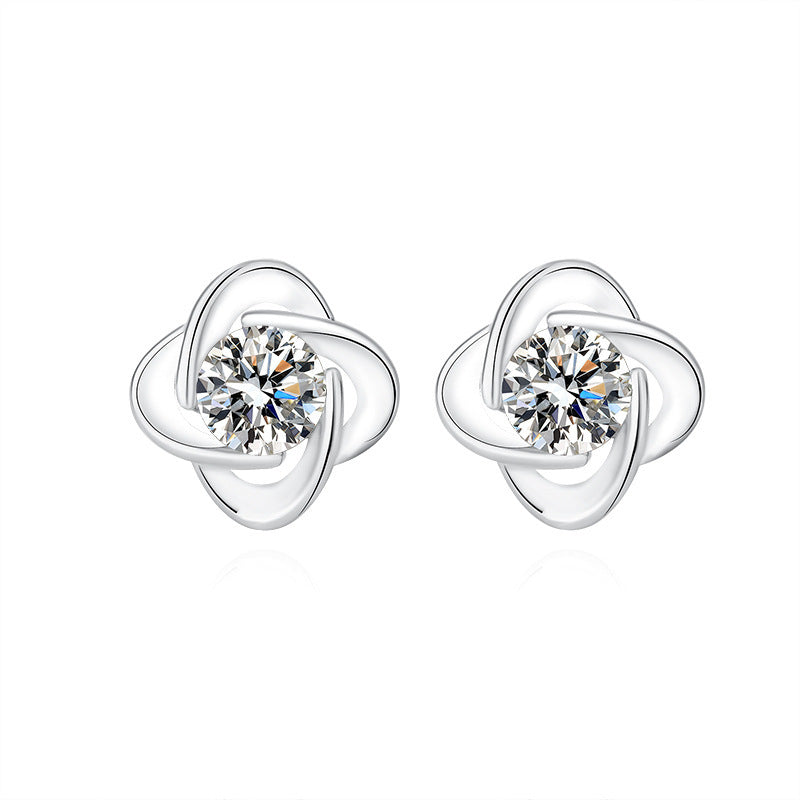 Seren Clover Loop Set | White Gold