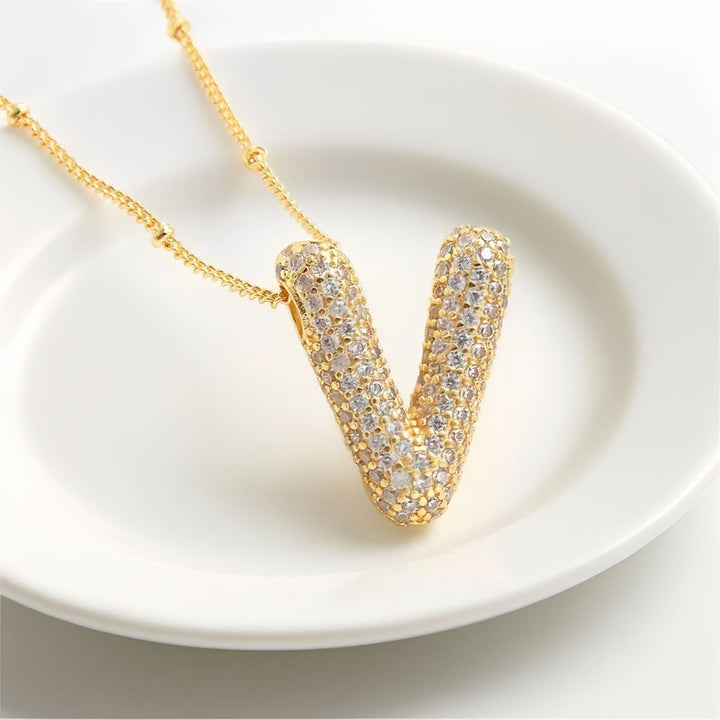 A-Z Sparkly Bubble Initial Necklace