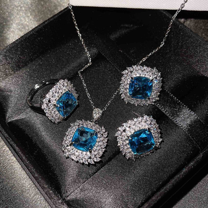 Caelith Verdane Blue Set | White Gold
