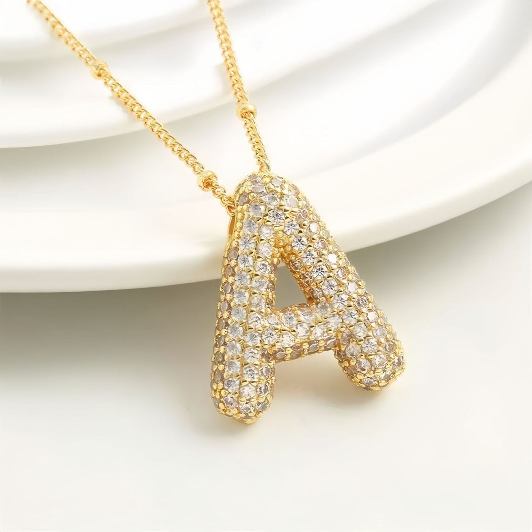 A-Z Sparkly Bubble Initial Necklace