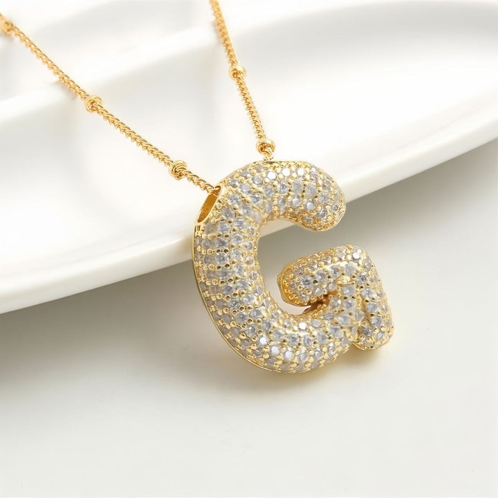 A-Z Sparkly Bubble Initial Necklace