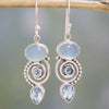 Vintage Moonstone Earrings in Silver