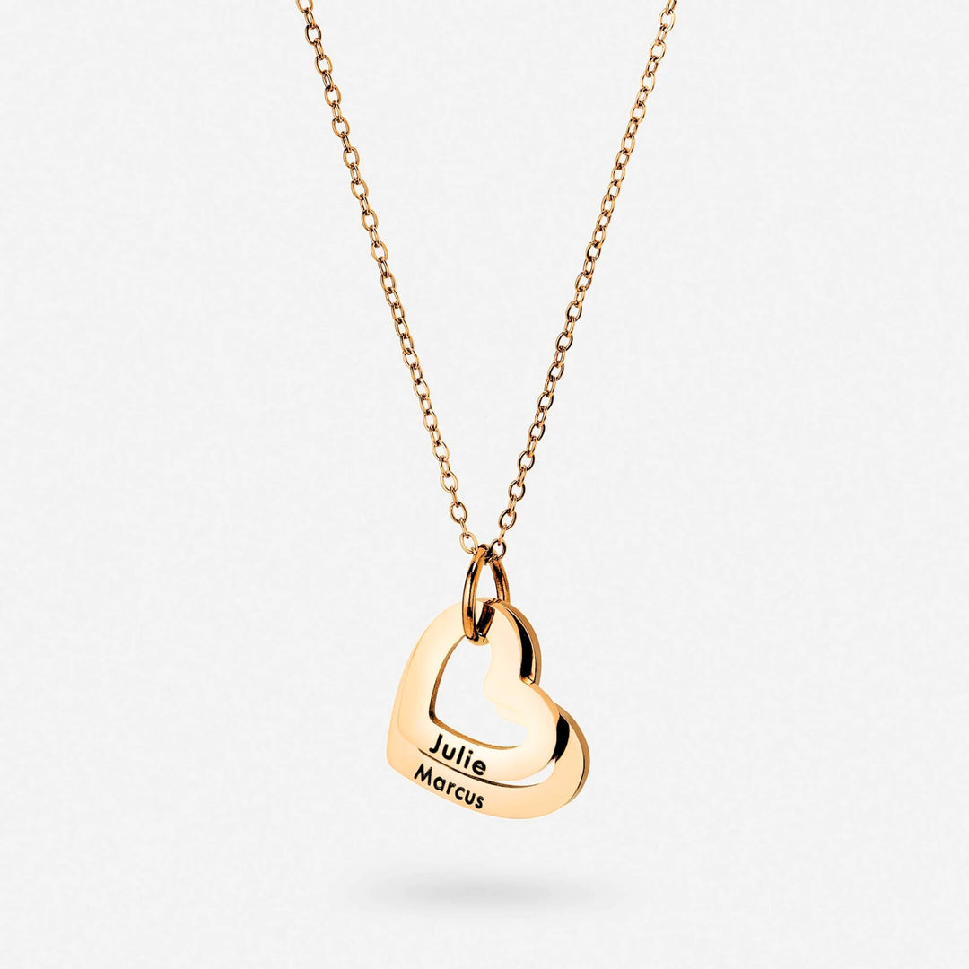 Personalised Hearts Pendant Necklace