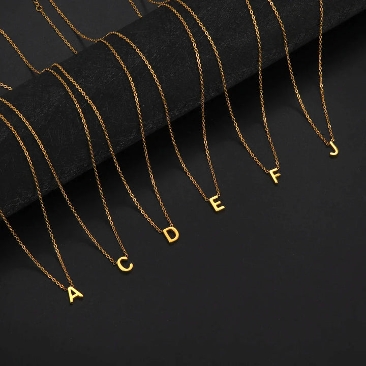 Shining Alphabet Pendant Necklace