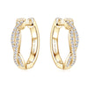 Zirconia Gold Braided Earrings