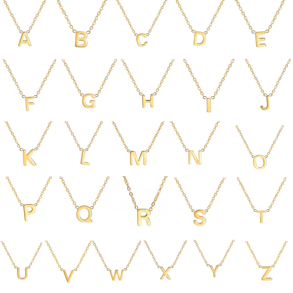 Shining Alphabet Pendant Necklace