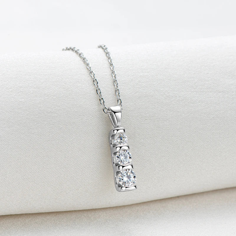 Triple Inlaid Spark Gold Necklace