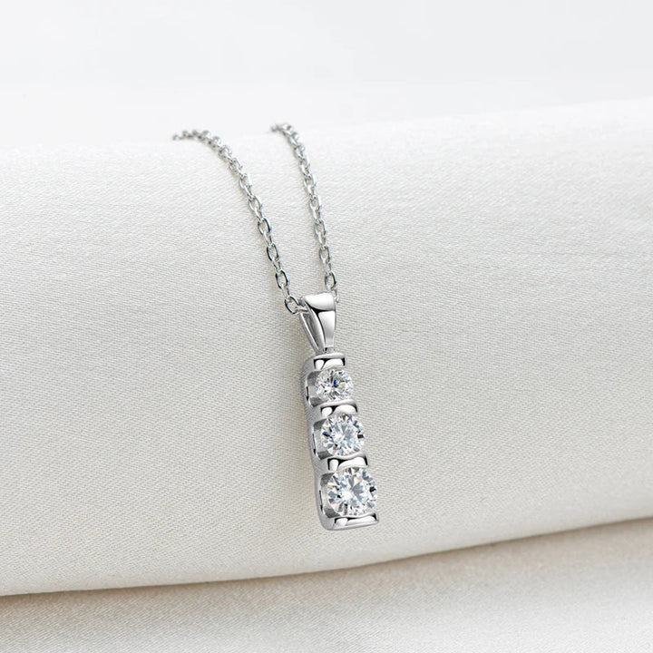 Triple Inlaid Spark Gold Necklace