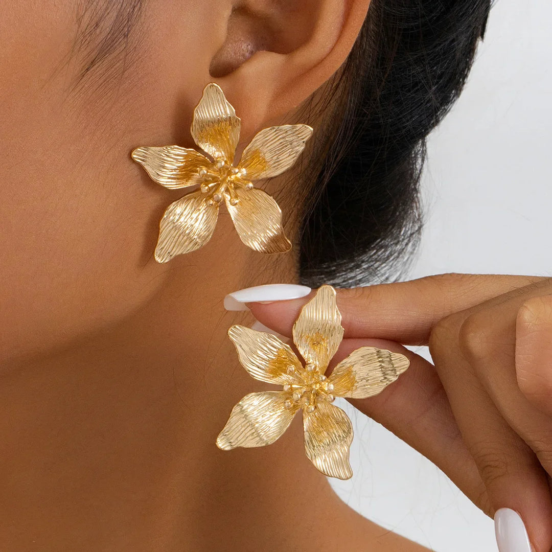 Bold Summer Enamel Flower Stud Earrings