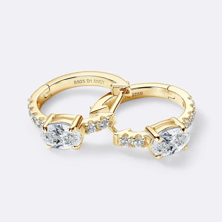 Hoop Gold Crystal Earrings